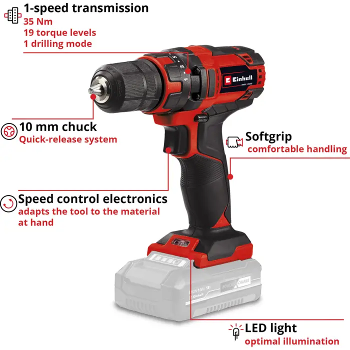 Einhell cordless drill TC-CD 18/35 Li Solo, - 4513927