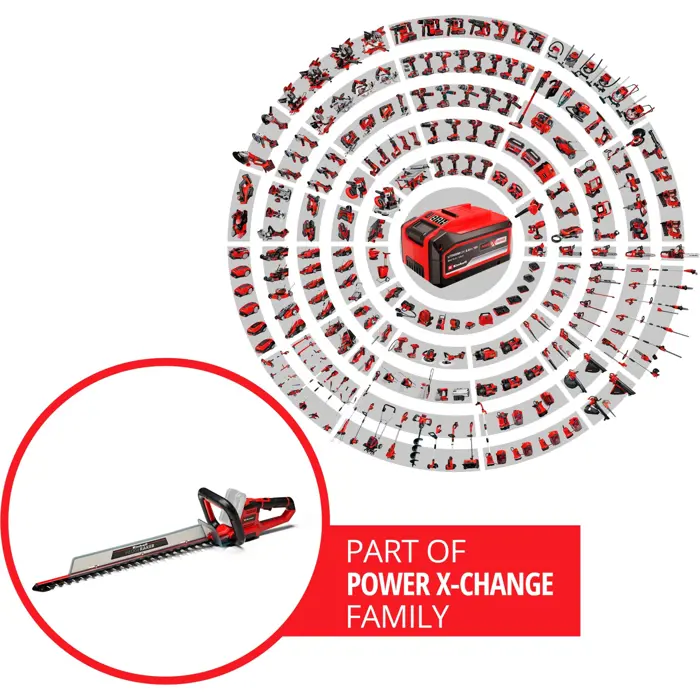 Einhell cordless hedge trimmer GE-CH 18/60 Li-Solo (red / black, without battery and charger)
