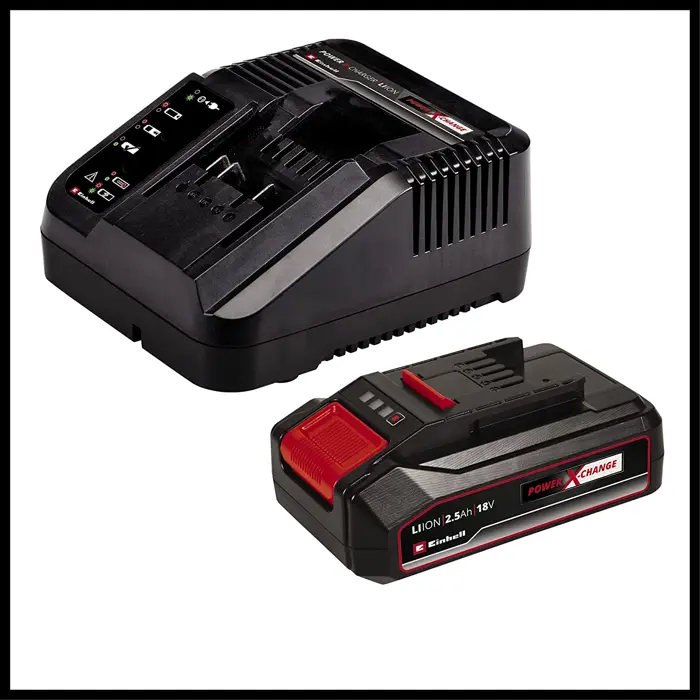 Einhell Cordless Impact Drill TE-CD 18/2 Li-i +22, 18V (red/black, Li-Ion battery 2.5Ah, case E-Box Basic + bit drill set)