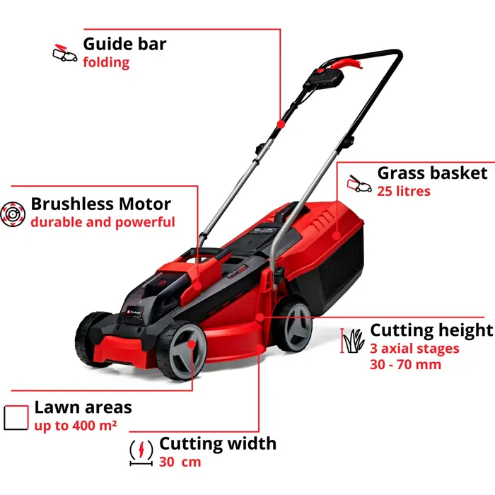 Einhell cordless lawn mower GE-CM 18/30 Li Kit - Kit 1x 3 Ah battery