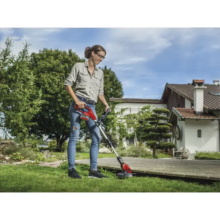 Einhell Cordless Lawn Mower Set GE-CM 18/30 + Grass Trimmer GE-CT 18 (red/black, Li-ion battery 4.0Ah)