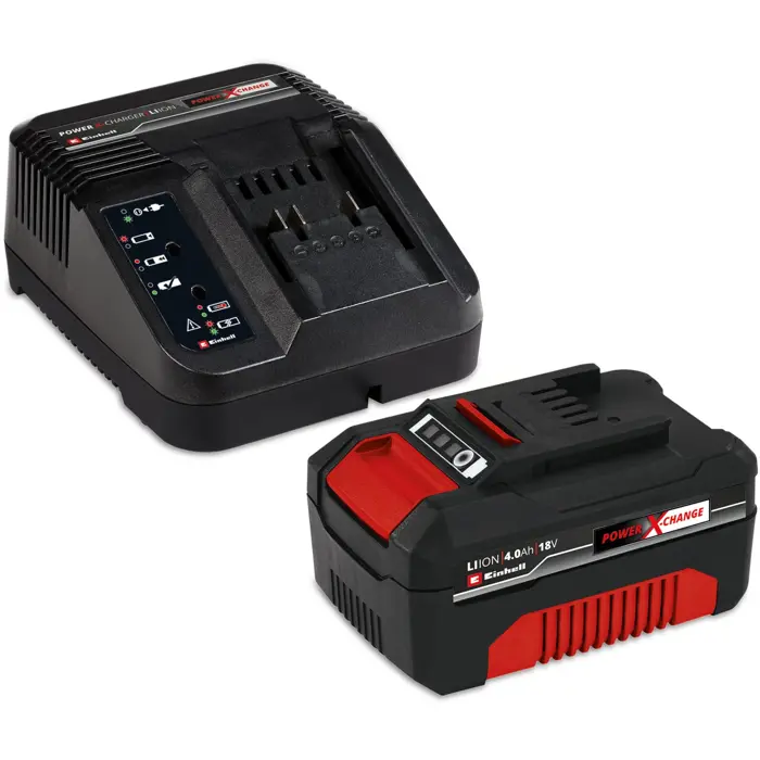 Einhell Cordless Lawn Mower Set GE-CM 18/30 + Grass Trimmer GE-CT 18 (red/black, Li-ion battery 4.0Ah)
