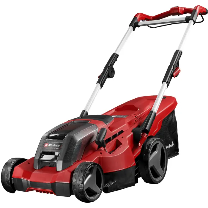 Einhell Cordless Lawn Mower Set GE-CM 36/37 Li, 36 Volt (2x18 V) (red/black, 2x Li-Ion Plus batteries 4.0 Ah)