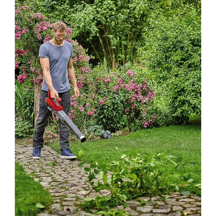 Einhell cordless leaf blower GP-LB 18/200 Li GK - solo, 18 volt, leaf blower (red/black, without battery and charger, with gutter cleaning set)
