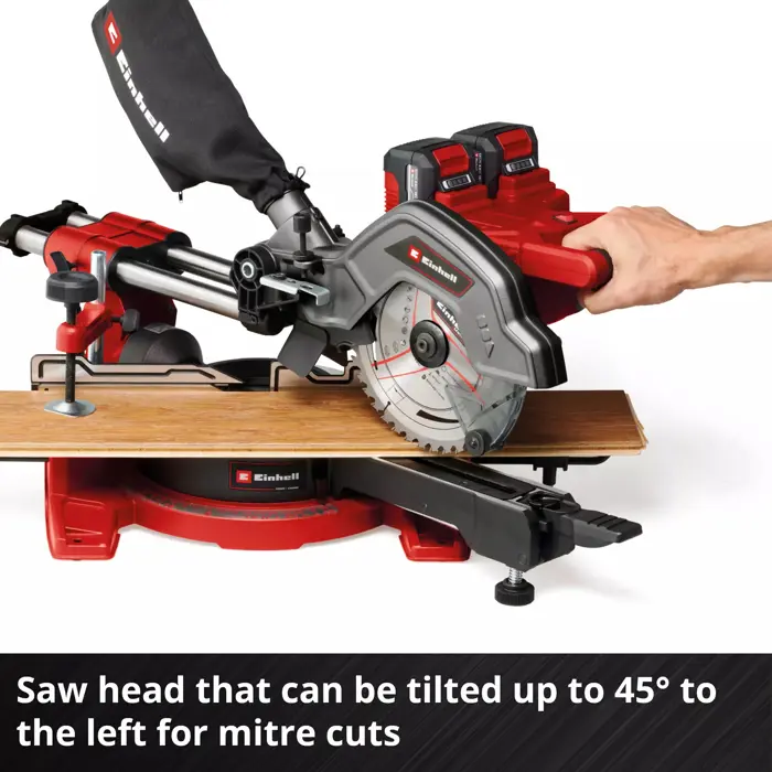 EINHELL Cordless Sliding Mitre Saw TE-SM 36/8 L Li-Solo, 36 Volt (2x18 V) red, without battery and charger