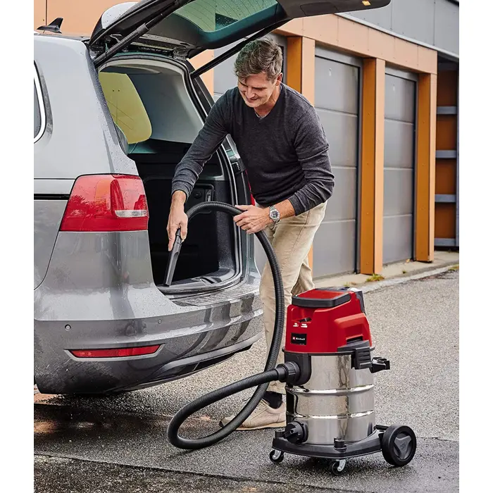 Einhell Cordless Wet/Dry Vacuum Cleaner TE-VC 36/25 Li S-Solo (2x 18Volt) (red/stainless steel, without battery and charger)