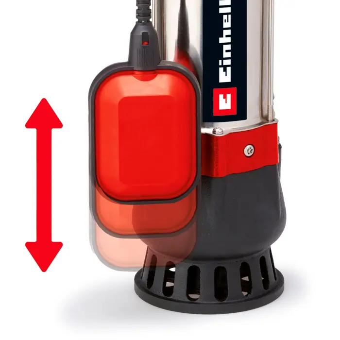 Einhell dirty water pump GC-DP 5010 G, submersible / pressure pump (red/stainless steel, 500 watts)