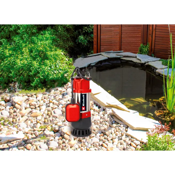 Einhell dirty water pump GC-DP 5010 G, submersible / pressure pump (red/stainless steel, 500 watts)