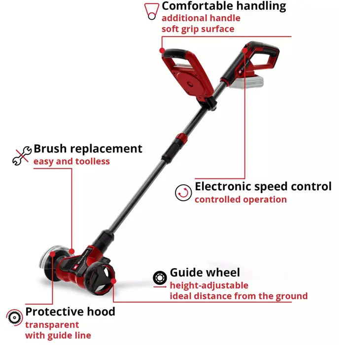 Einhell Power X-Change Akku-Fugenreiniger GE-CC 18/110 Li E-Solo, 18Volt (rot/black, ohne Akku und Ladegerät)