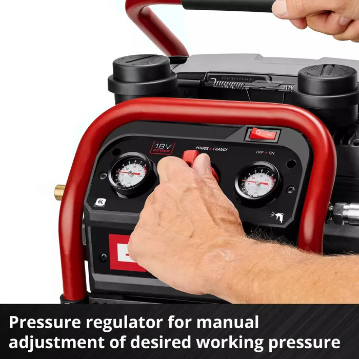 Einhell Power X-Change Akku-Kompressor SILENZZO 18/160, 18Volt (rot/black, ohne Akku und Ladegerät)