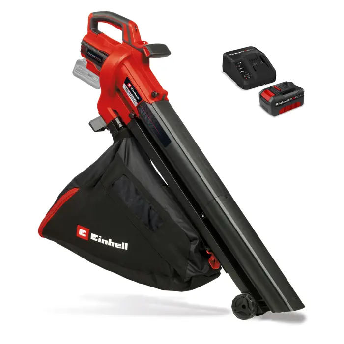 Einhell Power X-Change Akku-Laubsauger VENTURRO 18/210 Kit, 18Volt, Laubsauger/Laubbläser (rot/schwarz, 1x Li-Ionen Akku 4,0Ah, POWER FOR ALL ALLIANCE)