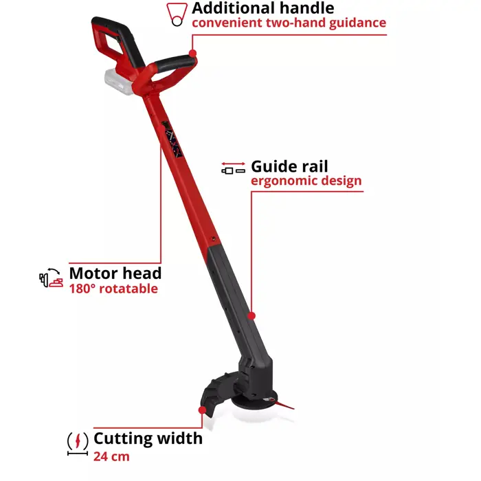 Einhell Power X-Change Akku-Rasentrimmer GC-CT 18/2411 Li P-Solo, 18Volt (rot/black, ohne Akku und Ladegerät)