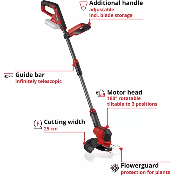 Einhell Power X-Change Akku-Rasentrimmer GE-CT 18/25 Li - Solo, 18Volt (rot/black, ohne Akku und Ladegerät)