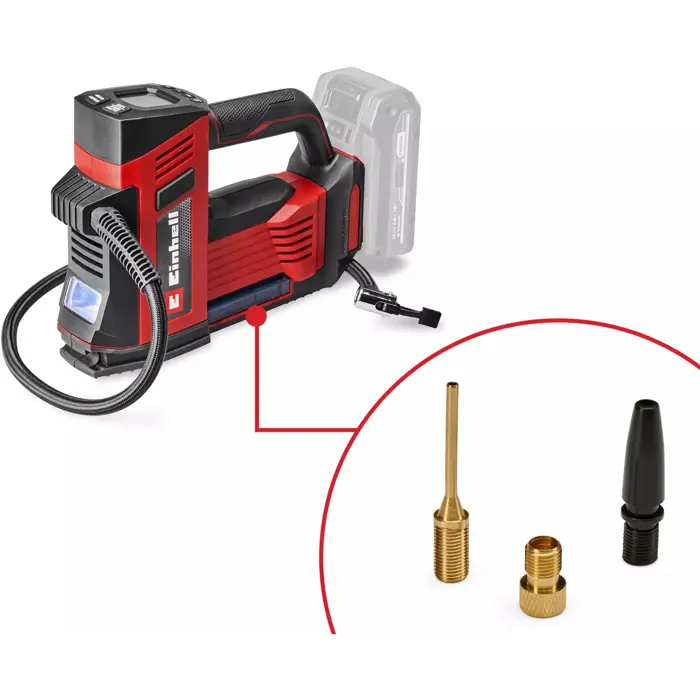 Einhell Power X-Change battery-powered car compressor CE-CC 18/23 D Li-Solo, 18Volt (red/black, without battery and charger)