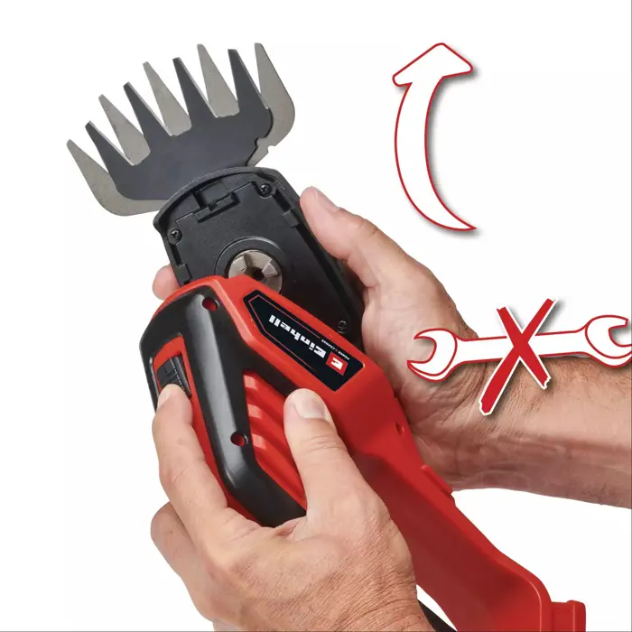 EINHELL Power X-Change Cordless Grass Shears/Shrub Shears GE-CG 18/100 Li T (1x 2.5Ah) red/black, Li-ion battery 2.5Ah, with telescopic handle