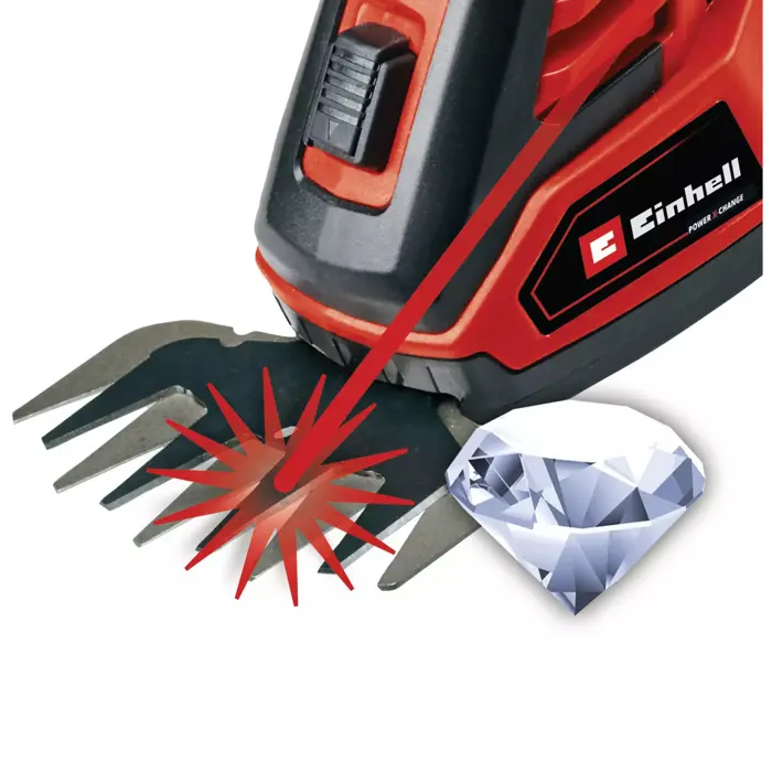 EINHELL Power X-Change Cordless Grass Shears/Shrub Shears GE-CG 18/100 Li T (1x 2.5Ah) red/black, Li-ion battery 2.5Ah, with telescopic handle