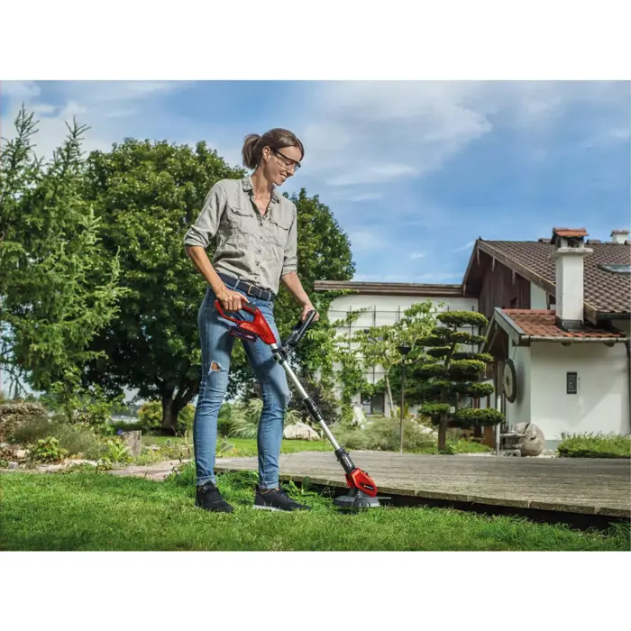 EINHELL Power X-Change cordless grass trimmer GE-CT 18 Li, 18 Volt red/black, Li-ion battery 2.5 Ah