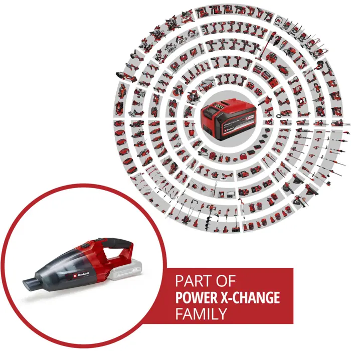Einhell TE-VC 18 Li solo, hand-held vacuum (black / red, without battery and charger)