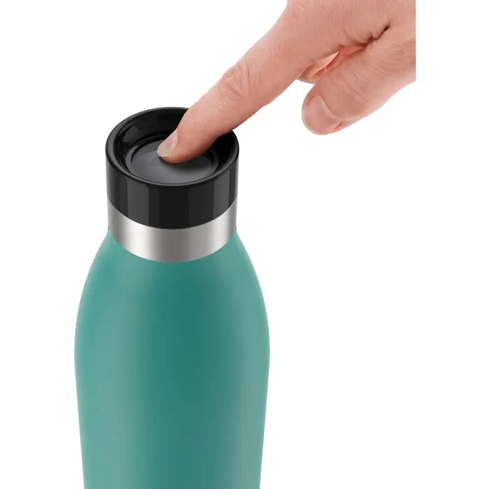 Emsa Bludrop Color insulated drinking bottle 0.7 liters, thermos bottle (petrol, stainless steel)