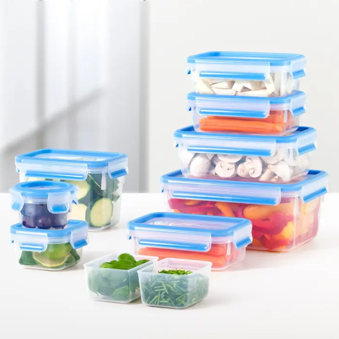 Emsa Clip & Close food storage container (transparent / blue, 2.3 liters, large format)
