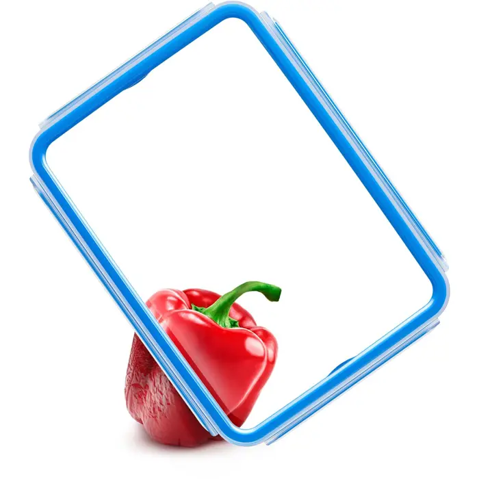 Emsa CLIP & CLOSE food storage containers 1.2 liters (transparent/blue, rectangular, 3 pieces)