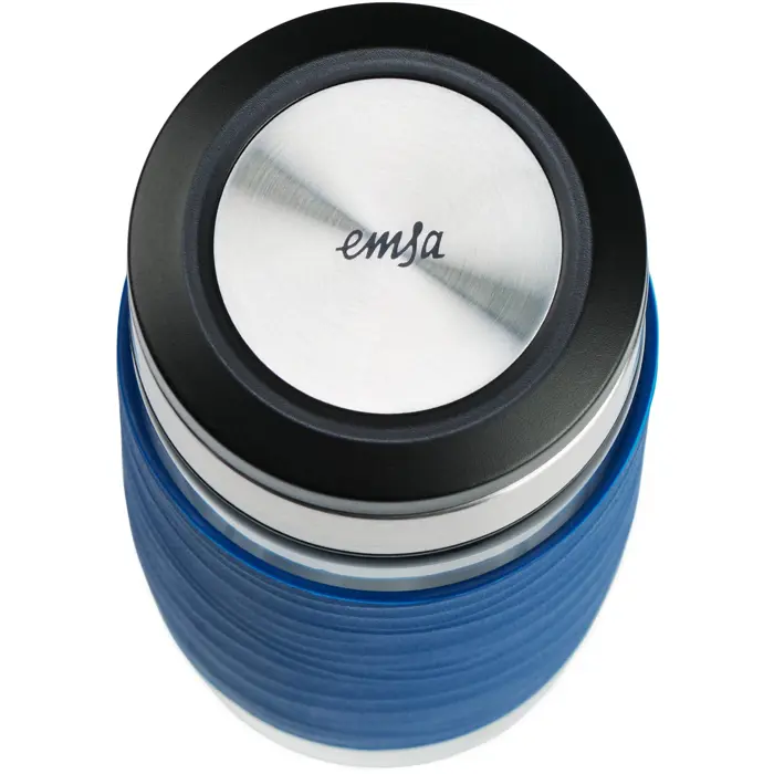 Emsa Tea Mug thermal tea mug 0.4 liters (blue/transparent, glass, screw cap)