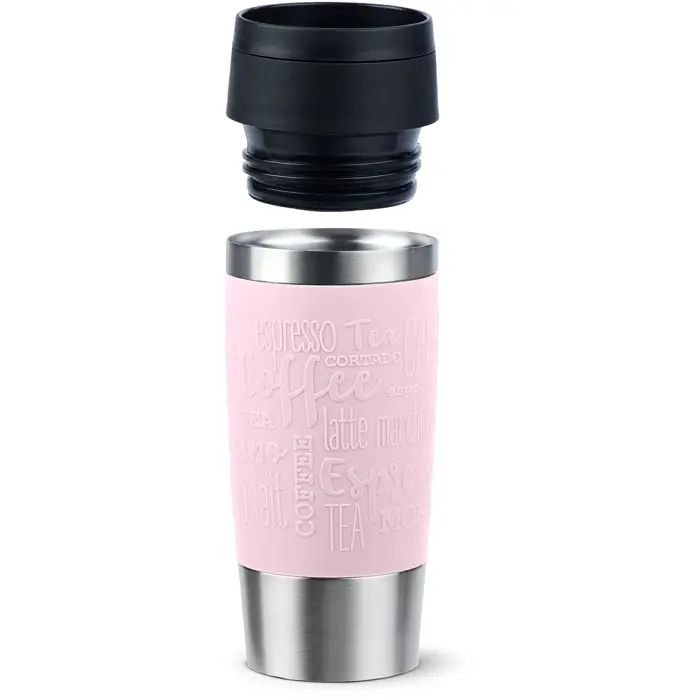 Emsa TRAVEL MUG Classic thermal mug (light pink/stainless steel, 0.36 liters)