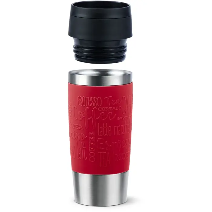 Emsa TRAVEL MUG Classic Thermo Mug (dark red/stainless steel, 0.36 liters)