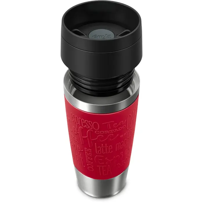 Emsa TRAVEL MUG Classic Thermo Mug (dark red/stainless steel, 0.36 liters)