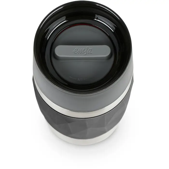 Emsa TRAVEL MUG Compact thermal mug (black/stainless steel, 0.3 liters, screw cap)