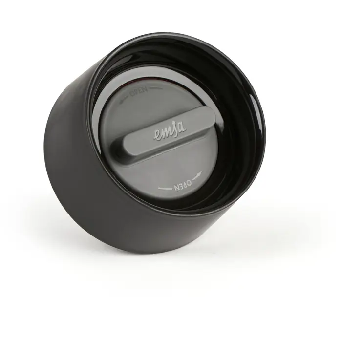 Emsa TRAVEL MUG Compact thermal mug (black/stainless steel, 0.3 liters, screw cap)