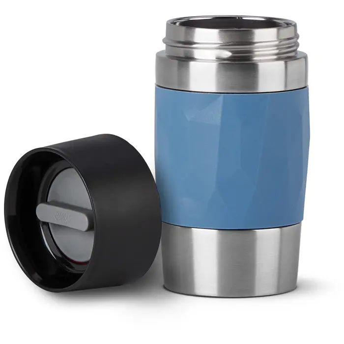 Emsa TRAVEL MUG Compact thermal mug (blue/stainless steel, 0.3 liters, screw cap)