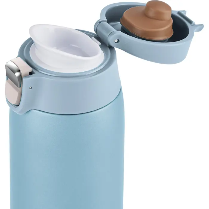 Emsa TRAVEL MUG light thermal mug (light blue, 0.4 liters, flip lid)