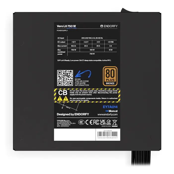 ENDORFY Vero L6 power supply unit 750 W 24-pin ATX ATX Black
