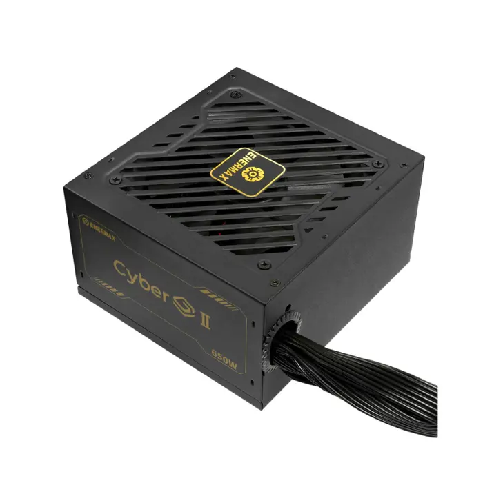 Enermax 650W CyberG II, ATX 3.1, 80+ GOLD, 2×PCIe, 4×SATA, 24-pina, 120mm ventilator