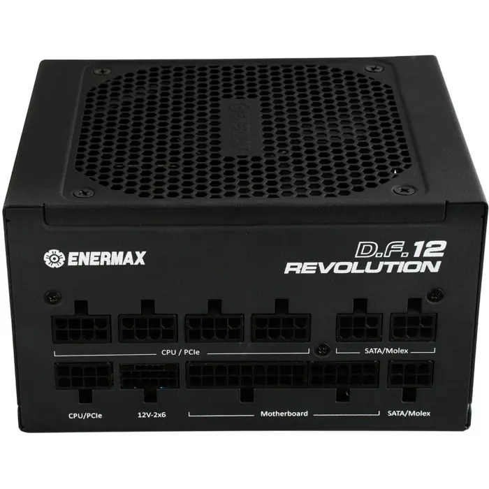Enermax Revolution DF12 850W, PC power supply (black, 1x 12-pin GPU connector, 3x PCIe, cable management, 850 watts)