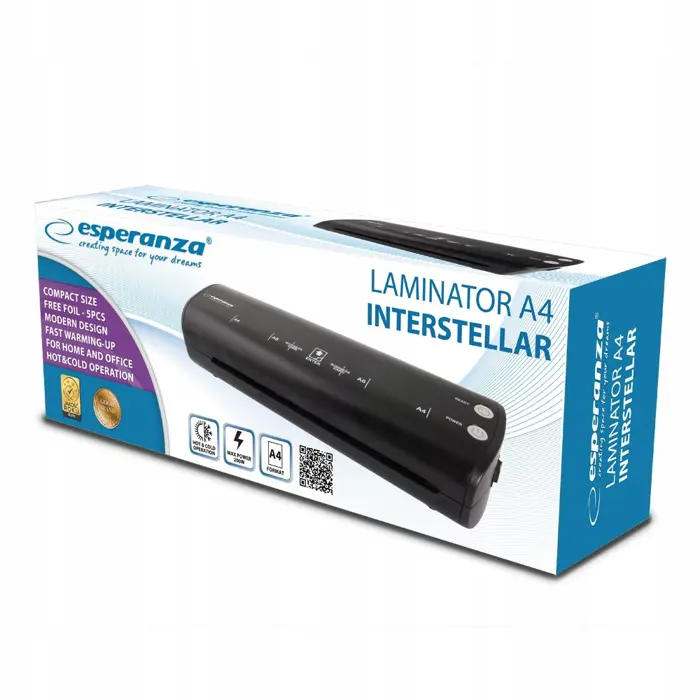 Esperanza A4 Hot / cold laminator 250 mm/min Black