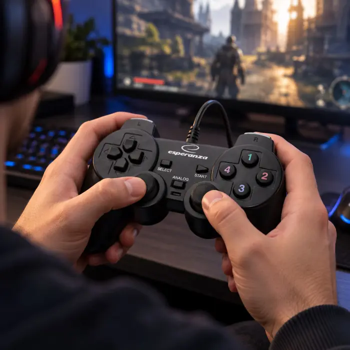 Esperanza EG102 Gaming Controller Black USB 2.0 Gamepad Analogue / Digital PC, Playstation 3