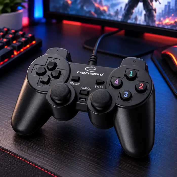 Esperanza EG102 Gaming Controller Black USB 2.0 Gamepad Analogue / Digital PC, Playstation 3