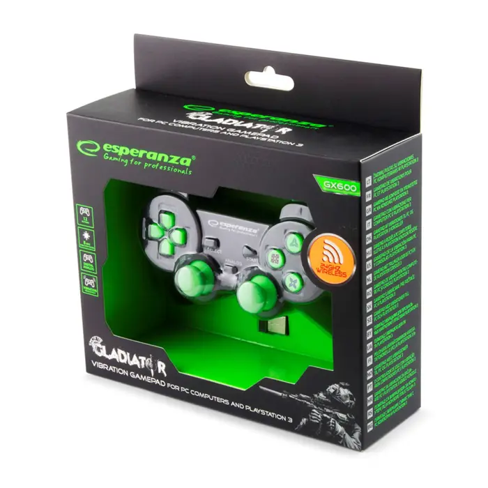 Esperanza EGG108G Gaming Controller Gamepad PC,Playstation 3 Analogue / Digital USB 2.0 Black,Green