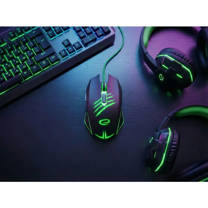 Esperanza EGM209G mouse Right-hand USB Type-A Optical 2400 DPI