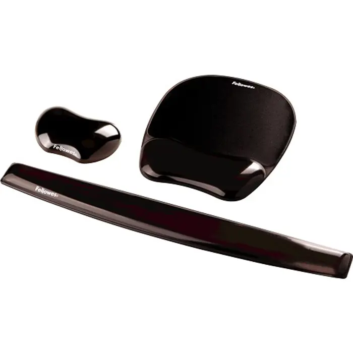 Fellowes mouse and wrist pad gel, CRYSTAL, black