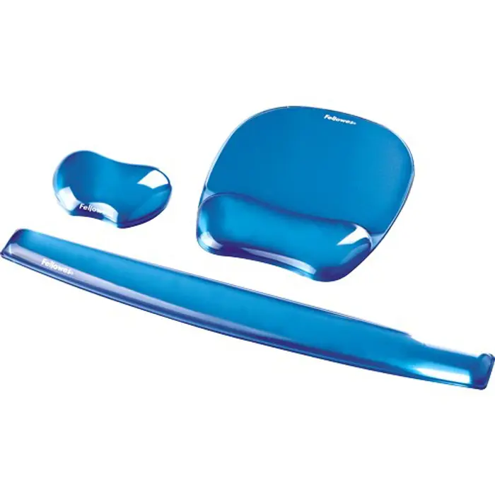 Fellowes Mouse & Wrist Pad Gel CRYSTAL cyan