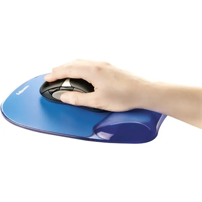 Fellowes Mouse & Wrist Pad Gel CRYSTAL cyan