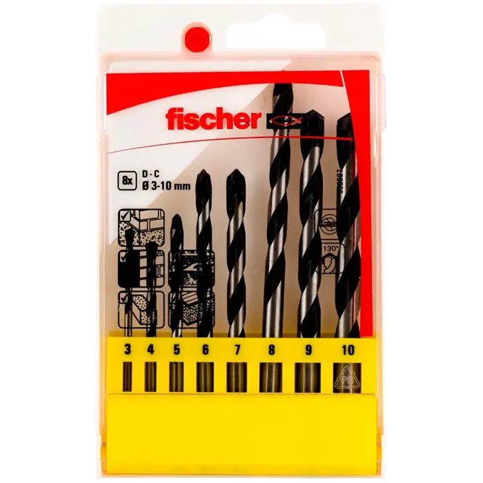 Fischer concrete drill set CTS 8, D-C set, 3-10mm (8 pieces)