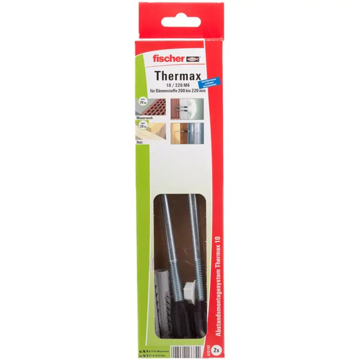 fischer distance mounting system THERMAX 10/220 M6 B, dowels (2 pieces)