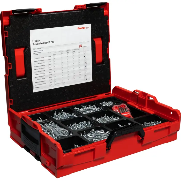 Fischer L-BOXX 102 PowerFast II Pan-Head (silver, 1801 pieces, with professional bit set)