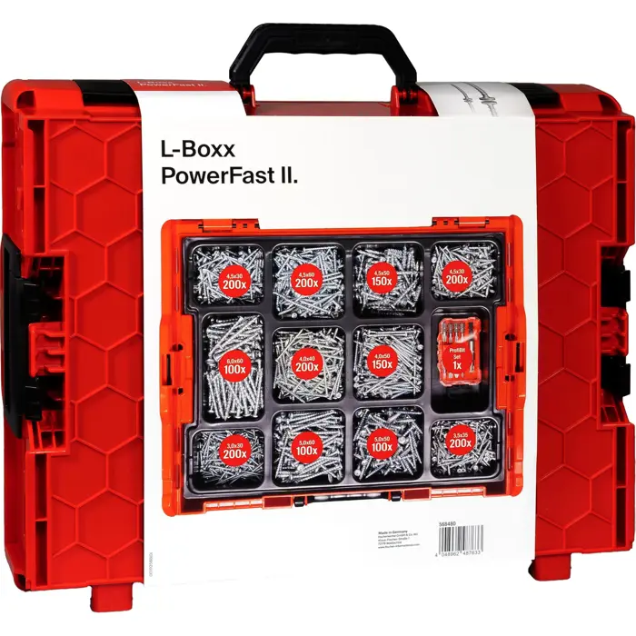 Fischer L-BOXX 102 PowerFast II Pan-Head (silver, 1801 pieces, with professional bit set)