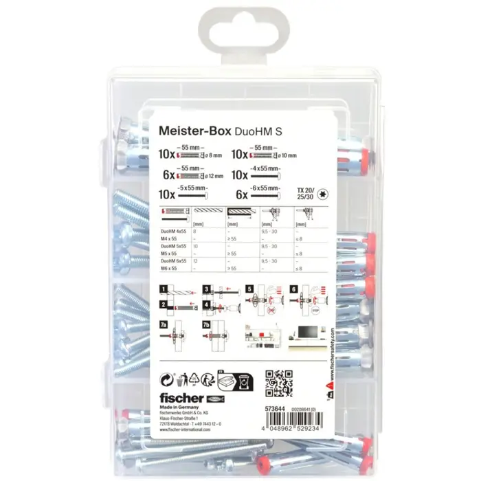 Fischer Meister-Box DuoHM cavity dowel + panhead screw TX (52 pieces)