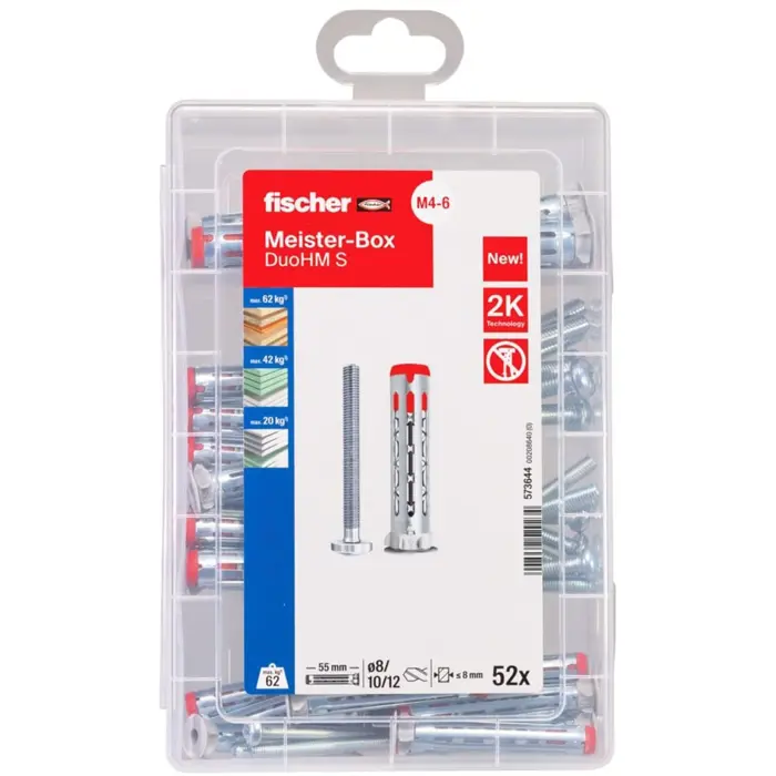 Fischer Meister-Box DuoHM cavity dowel + panhead screw TX (52 pieces)